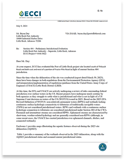 Wetlands Preliminary Jurisdictional Evaluation